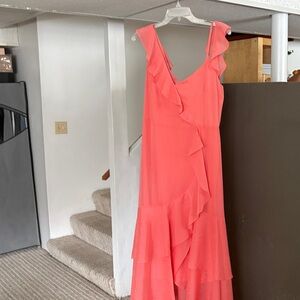 BCBGeneration Vibrant Coral Asymmetrical Dress